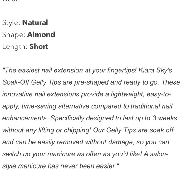Kiara Sky Gelly Tips - Full Cover Short Almond Tips - Picture 2 of 7
